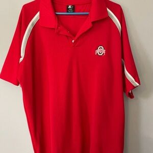 Mens Vintage Starter Polo Shirt Ohio State Buckeyes Team Size Large